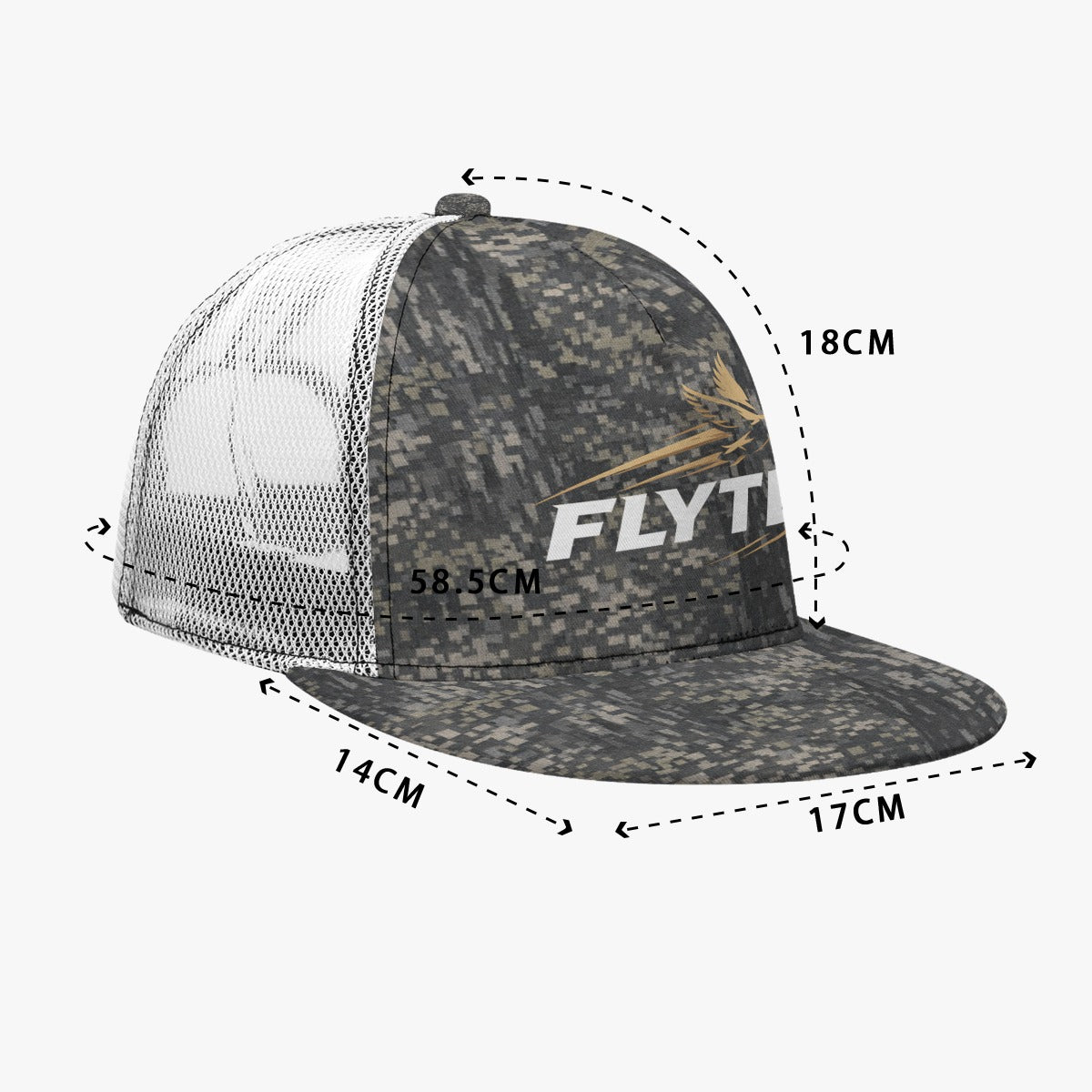 FLYTE WHITE PRINT DOWN TIMER HAT